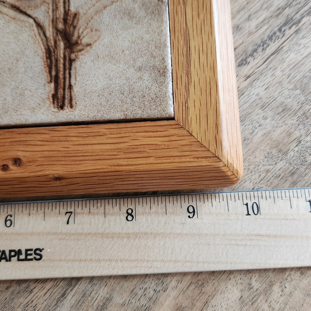 Rustic Vintage Wooden Framed Wheat Artwork Trivet or Wall Hanging - Picture 13 of 14